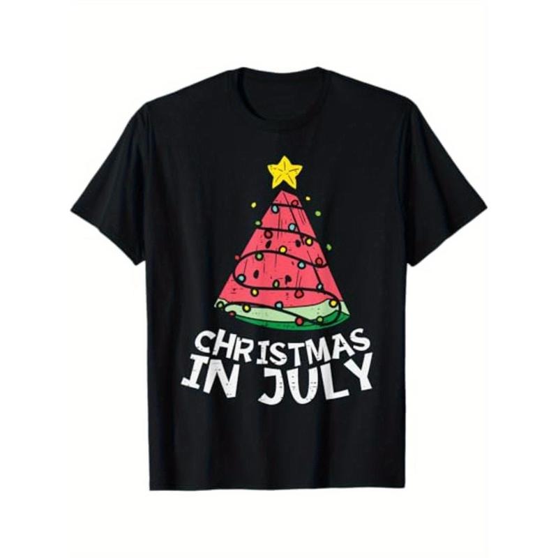 Christmas In July Watermelon Xmas Tree T-Shirt for Men Women, New year Gift, Christmas Gift Halloween Thanksgiving day...