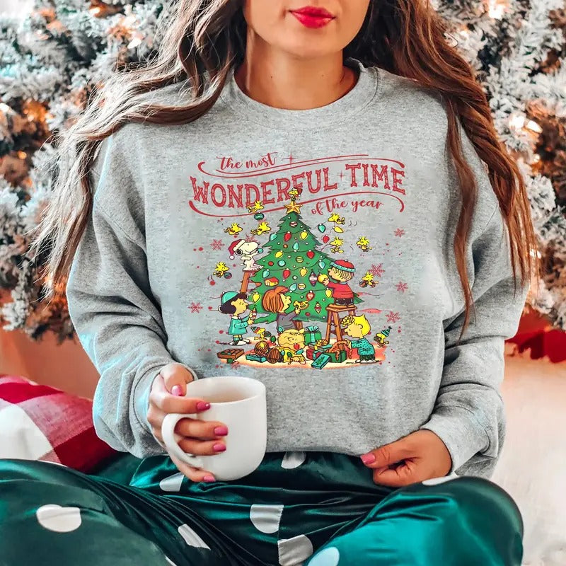 Christmas It's the Most Wonderful Time Sweatshirt, Retro Christmas Crewneck, Vintage Christmas Shirt, Friends Christmas...