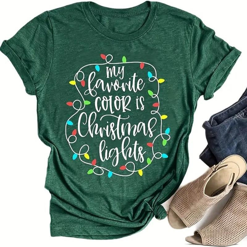 Christmas Lights T-Shirt - My Favorite Color is Christmas Lights