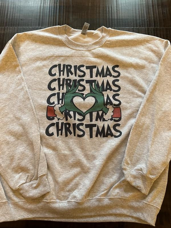 Christmas Love Grinch Sweatshirt Ash Gray T-Shirts, Hoodie | TeeBloomCo.com