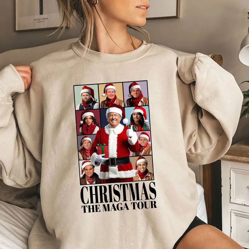 Christmas MAGA Tour Shirt, Trumpp MAGA Shirt, Trumpp Shirt, I'll Be Home For Christmas Shirt Tops Womenswear Hoodie,...
