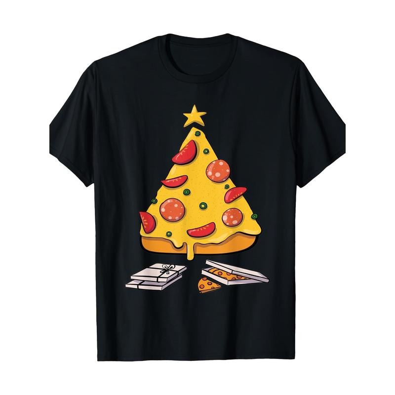 Christmas Pizza Tree Xmas Men Women 220g 100% CottonT-Shirt made in usa Hoodie, Sweatshirt | TeeBloomCo.com
