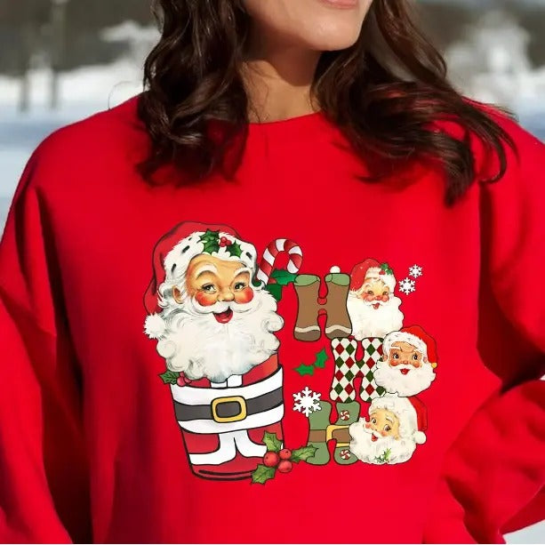 Christmas Santa Coffee Ho Ho Ho Shirt, Merry Christmas Sweatshirt, Santa Claus Latte Coffee Sweatshirt, Friend Family...