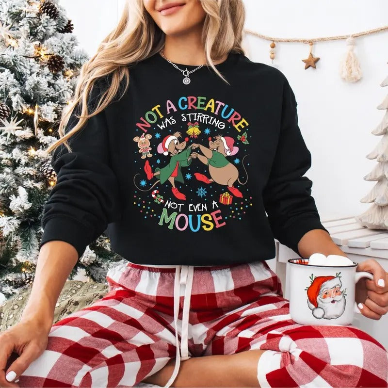 Christmas Sweatshirt Tshirt, Mouse Christmas shirt, Not A Creature Was Stirring Not Even A Mouse Shirt, Christmas Tee Hoodie
