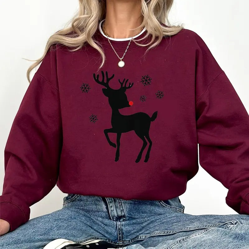 Christmas Sweatshirt, Reindeer Sweatshirt, Christmas Sweater, Holiday Sweater, Retro Christmas Sweater, Xmas Shirt, Santa...