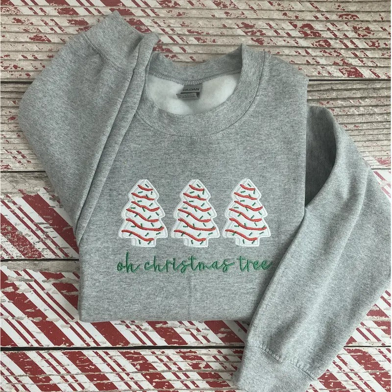 Christmas Tree Cake Crewneck Sweatshirt T-Shirts, Hoodie | TeeBloomCo.com