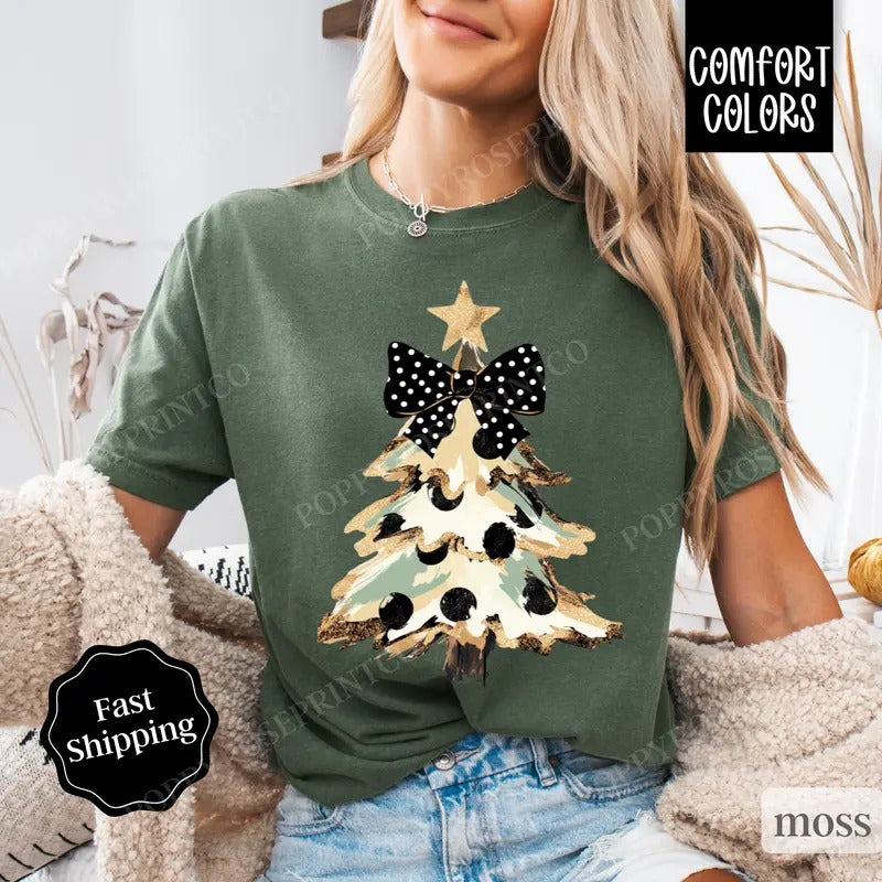 Christmas Tree Shirt Comfort Colors,  Women's Holiday Tshirt Hoodie, Sweatshirt | TeeBloomCo.com