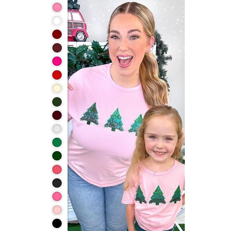 Christmas Tree Sparkle Sequin Graphic T-Shirt Hoodie, Sweatshirt | TeeBloomCo.com