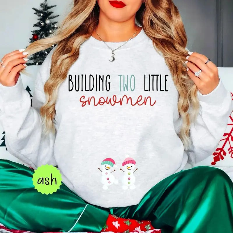Christmas Twin Pregnancy Announcement Sweatshirt, Christmas Maternity Shirt, Holiday Gender Reveal Sweatshirt, Twin Mom...