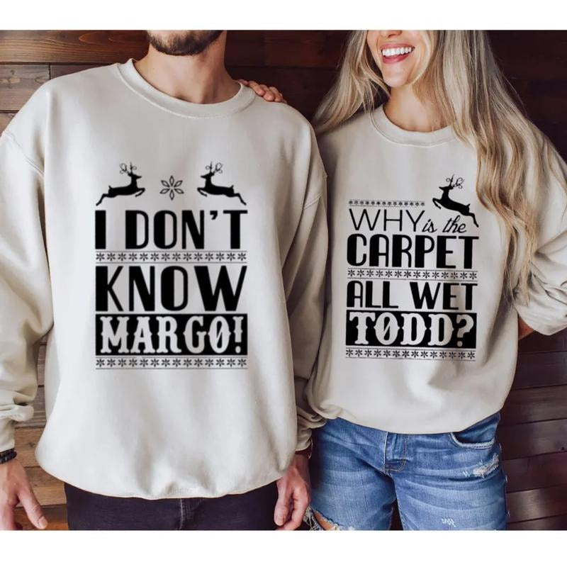 Christmas Vacation Todd And Margo Sweatshirt, Todd And Margo Matching Couple Sweater, Christmas Couple Trip Shirt, Long...