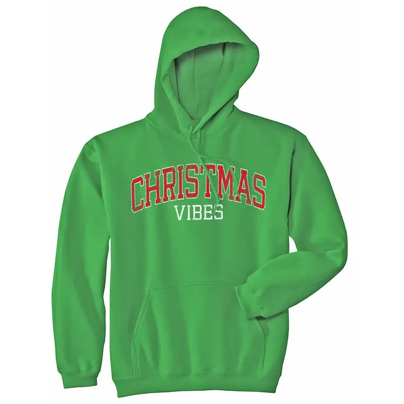 Christmas Vibes Unisex Hoodie Funny Xmas Holiday Season Lovers Hooded Sweatshirt Funny Hoodies Christmas Hoodie Novelty...