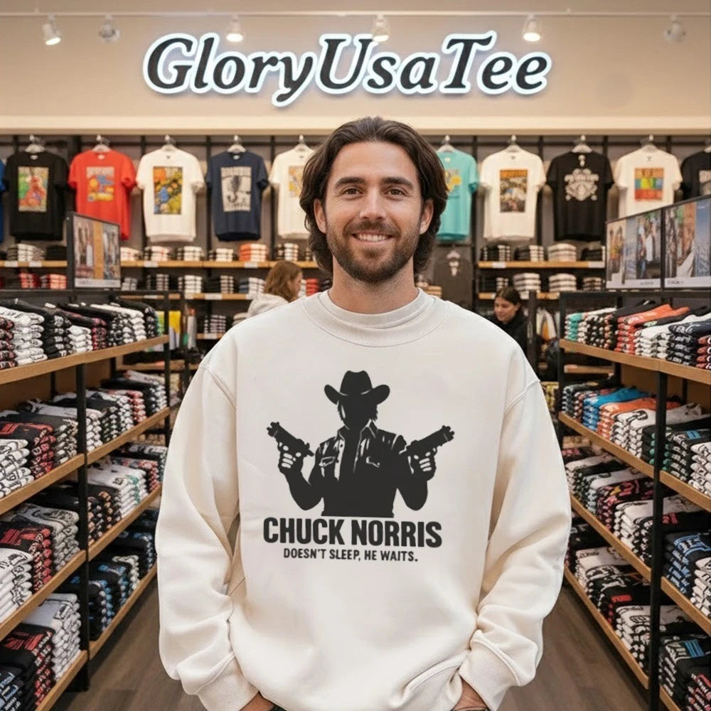 Chuck Norris He Doesnt Sleep He Waits Shirt