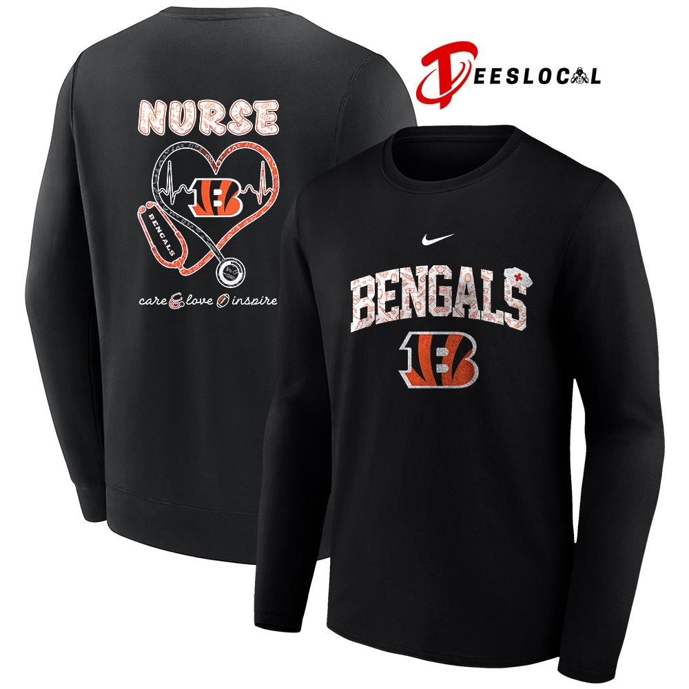 Cincinnati Bengals x Nurse care love inspire logo shirt