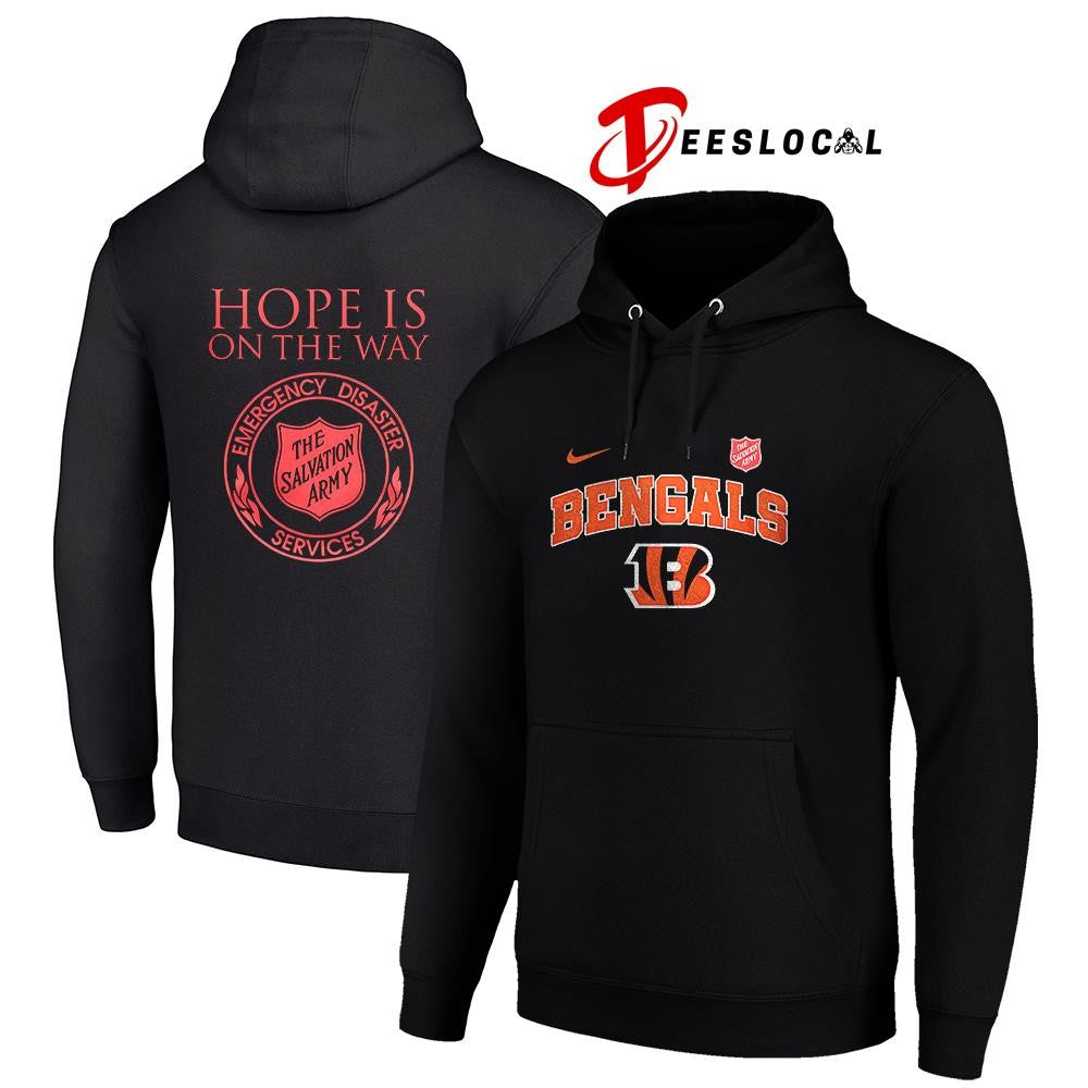 Cincinnati Bengals x the Salvation army hope is on the way emergency diaster services logo shirt