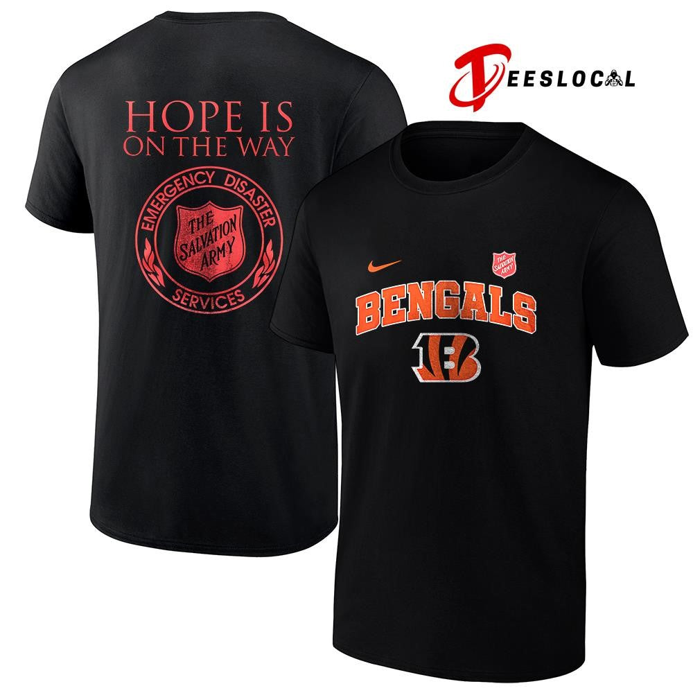 Cincinnati Bengals x the Salvation army hope is on the way emergency diaster services logo shirt