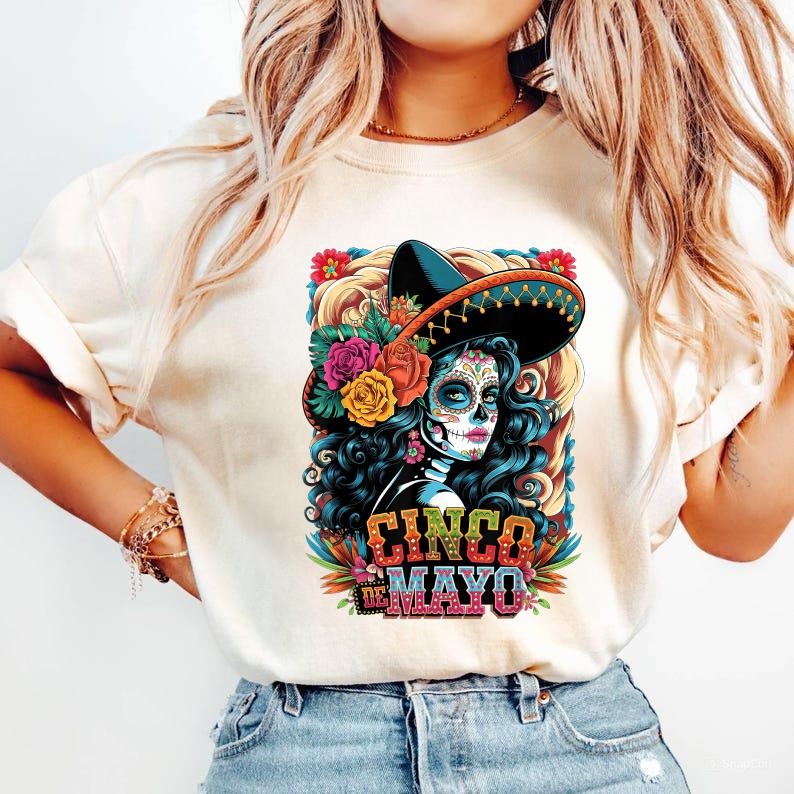 Cinco De Mayo Girls Women Mexican Fiesta Party 5 De Mayo Shirt, Casual Short Sleeve Crew Neck T-shirt for Summer, Graphic...