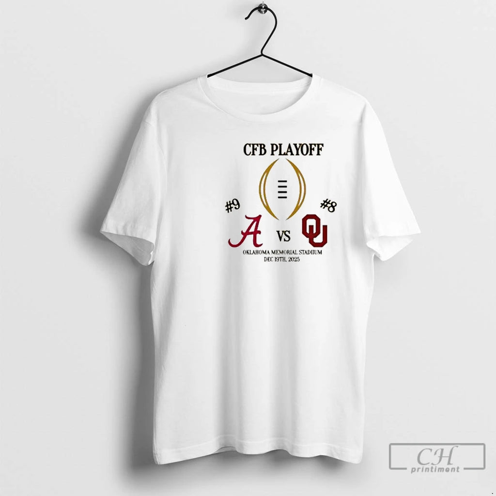 Classic Alabama Vs Oklahoma Cfp Playoffs Oklahoma Memorial Stadium Dec 19th 2025 Circle White T-Shirts, Hoodie, Sweatshirt