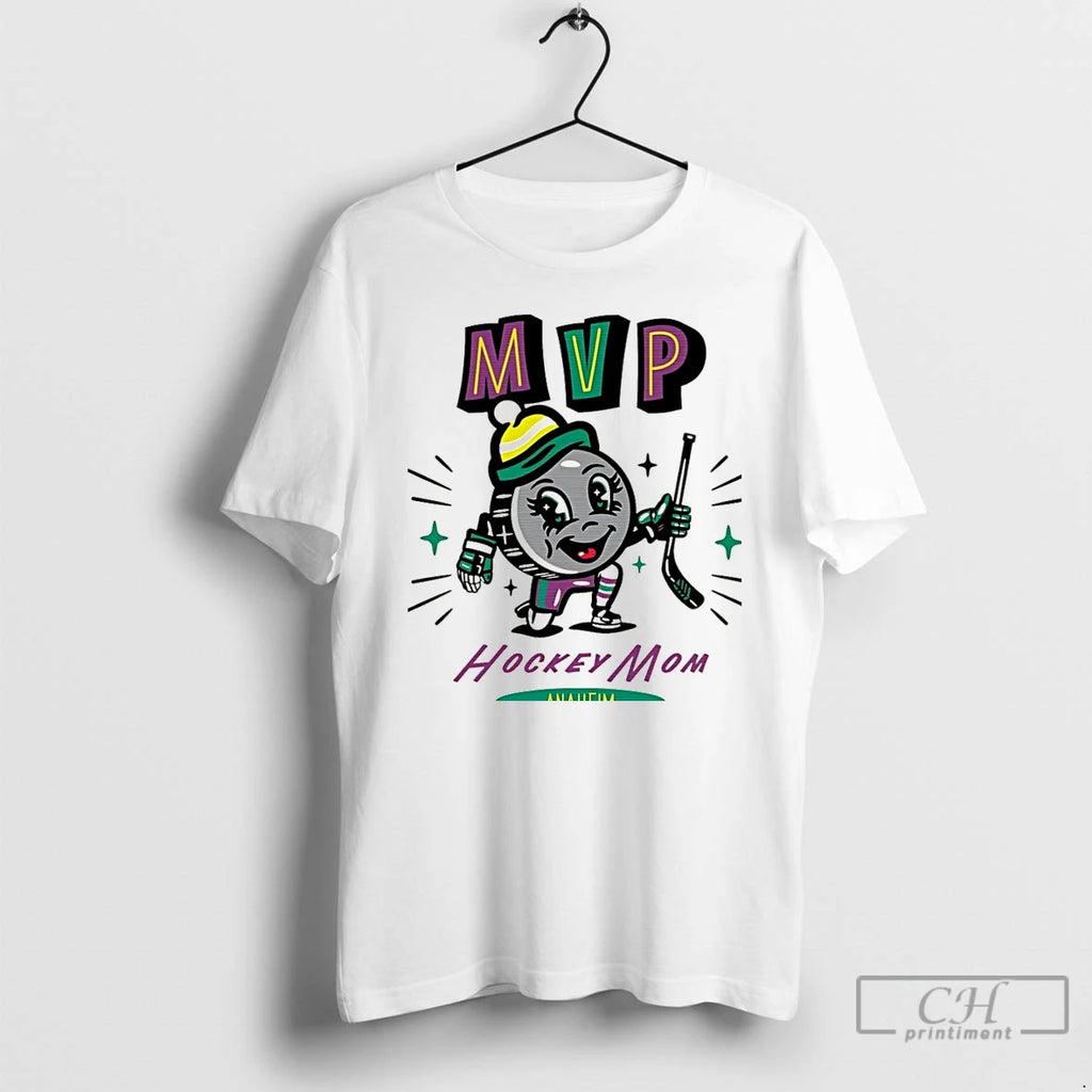 Classic Anaheim Hockey Mom Mvp 2025 Cartoon Christmas T-Shirts, Hoodie, Sweatshirt | TeeBloomCo.com