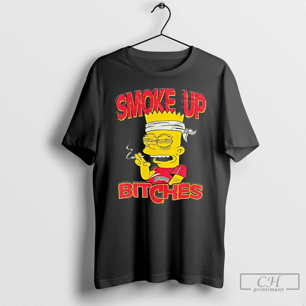 Classic Bart Simpson Bloodshot Smoke Up Bitches T-Shirts, Hoodie, Sweatshirt | TeeBloomCo.com