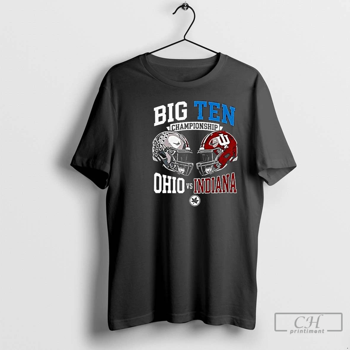 Classic Big Ten Championship Ohio State Vs Indiana Helmet Circle Black T-Shirts, Hoodie, Sweatshirt | TeeBloomCo.com