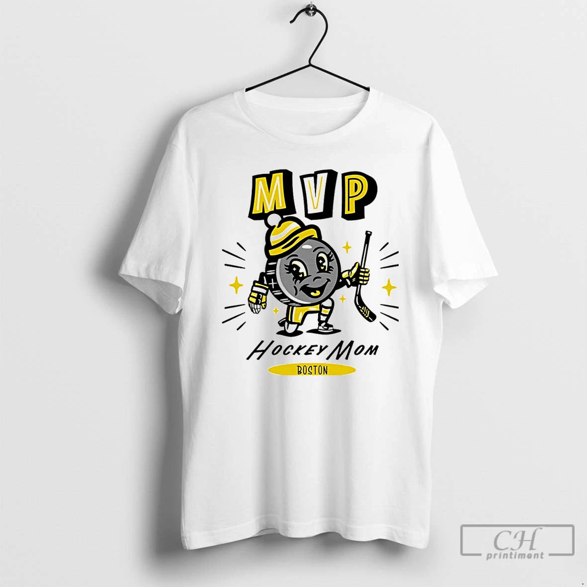 Classic Boston Hockey Mom Mvp 2025 Cartoon Christmas T-Shirts, Hoodie, Sweatshirt | TeeBloomCo.com
