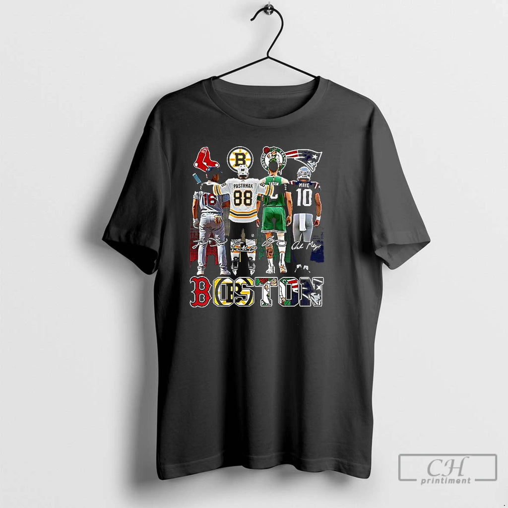 Classic Boston Sports Teams Signature T-Shirts, Hoodie, Sweatshirt | TeeBloomCo.com