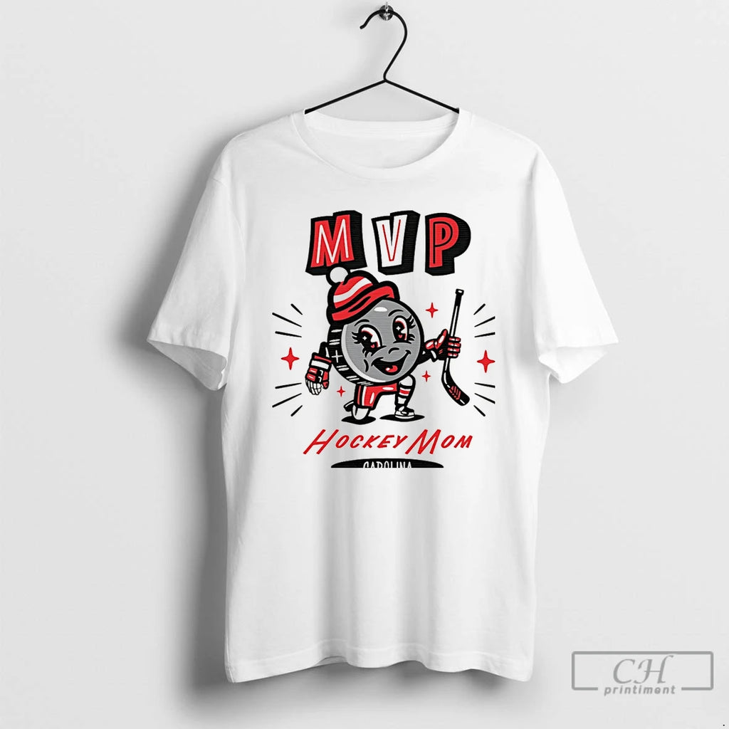 Classic Carolina Hockey Mom Mvp 2025 Cartoon Christmas T-Shirts, Hoodie, Sweatshirt | TeeBloomCo.com