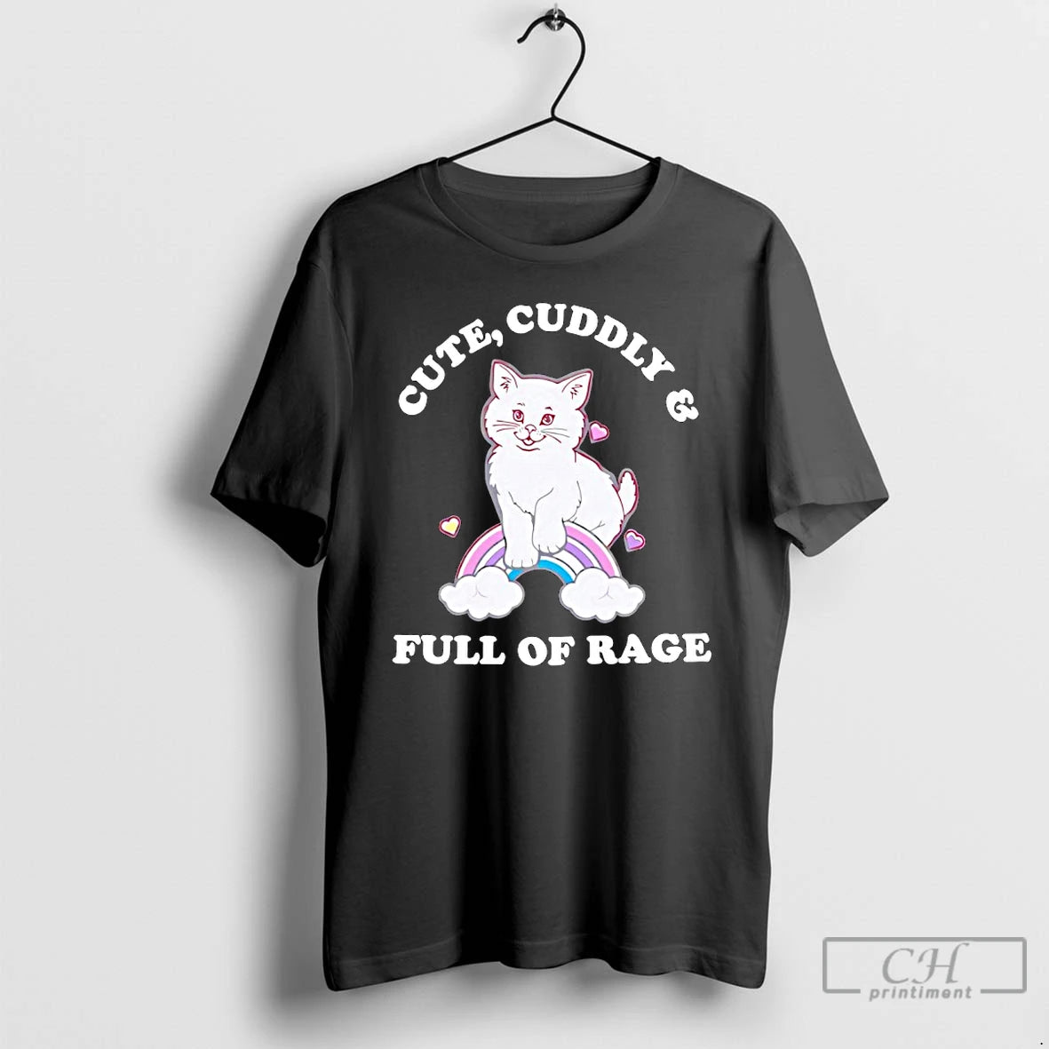 Classic Cat Cute Cuddly And Full Of Rage T-Shirts, Hoodie, Sweatshirt | TeeBloomCo.com