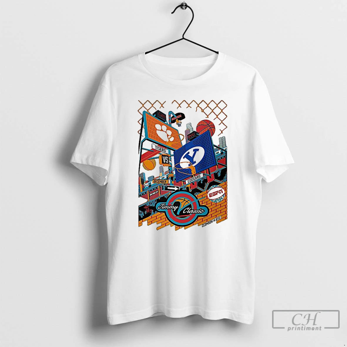 Classic Clemson Tigers Vs Byu Cougars Jimmy V Classic New York City 2025 T Shirts Hoodie, Sweatshirt | TeeBloomCo.com