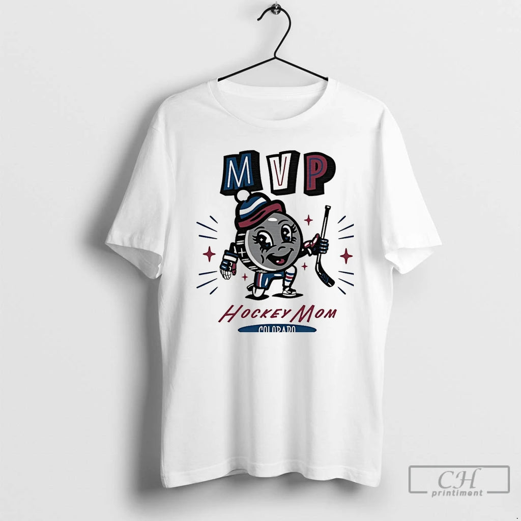 Classic Colorado Hockey Mom Mvp 2025 Cartoon Christmas T-Shirts, Hoodie, Sweatshirt | TeeBloomCo.com
