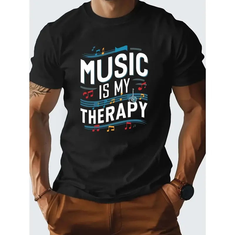 Classic Crew Neck Cotton T-Shirt - Soft Non-Stretch Fabric, Alphabets Pattern, Casual Versatile Top for Men and Youth