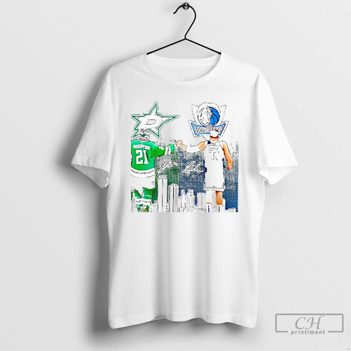 Classic Dallas Stars Jason Robertson Dallas Mavericks Luka Doncic 2025 T-Shirts, Hoodie, Sweatshirt | TeeBloomCo.com