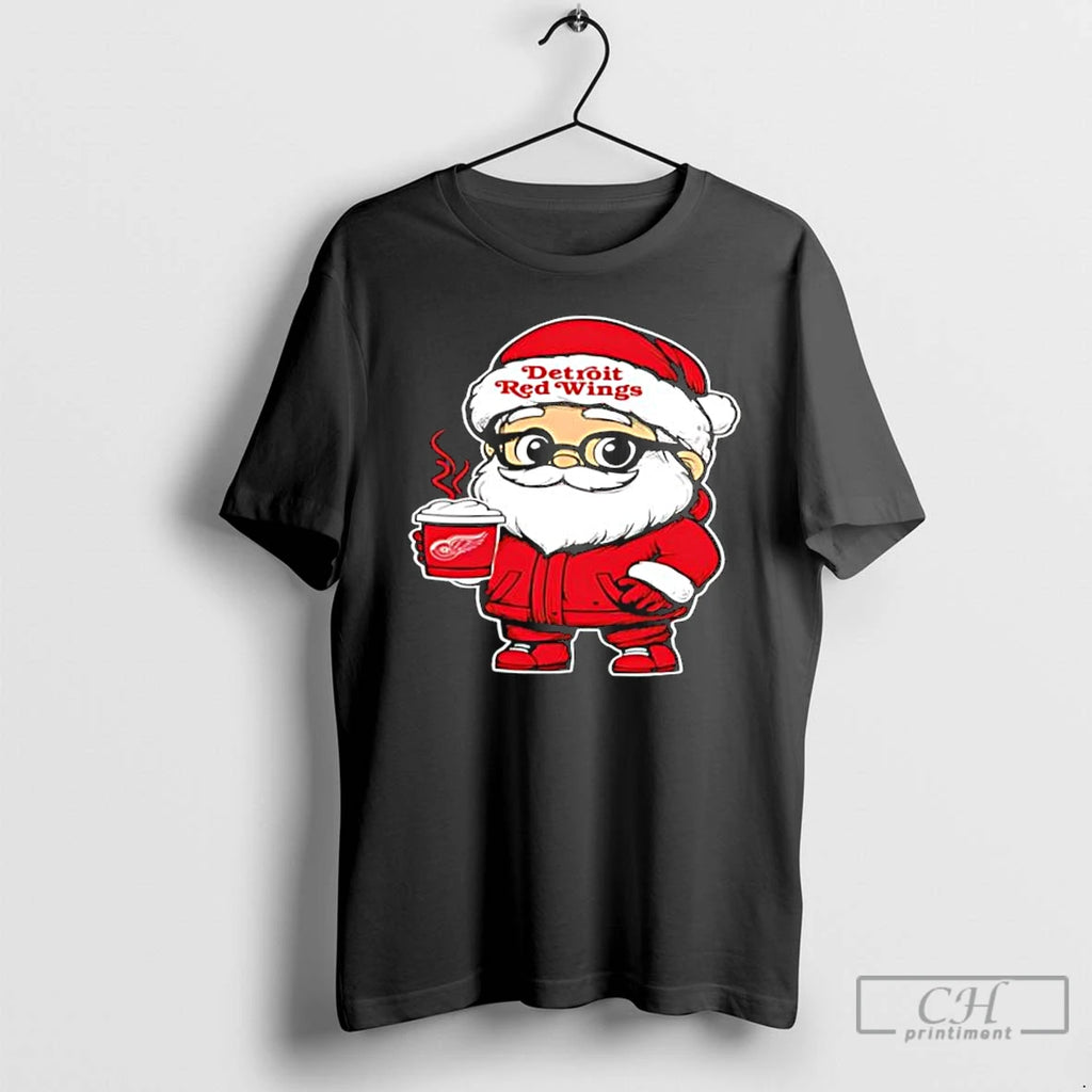 Classic Detroit Red Wings Santa Coffee Stylish T-Shirts, Hoodie, Sweatshirt | TeeBloomCo.com