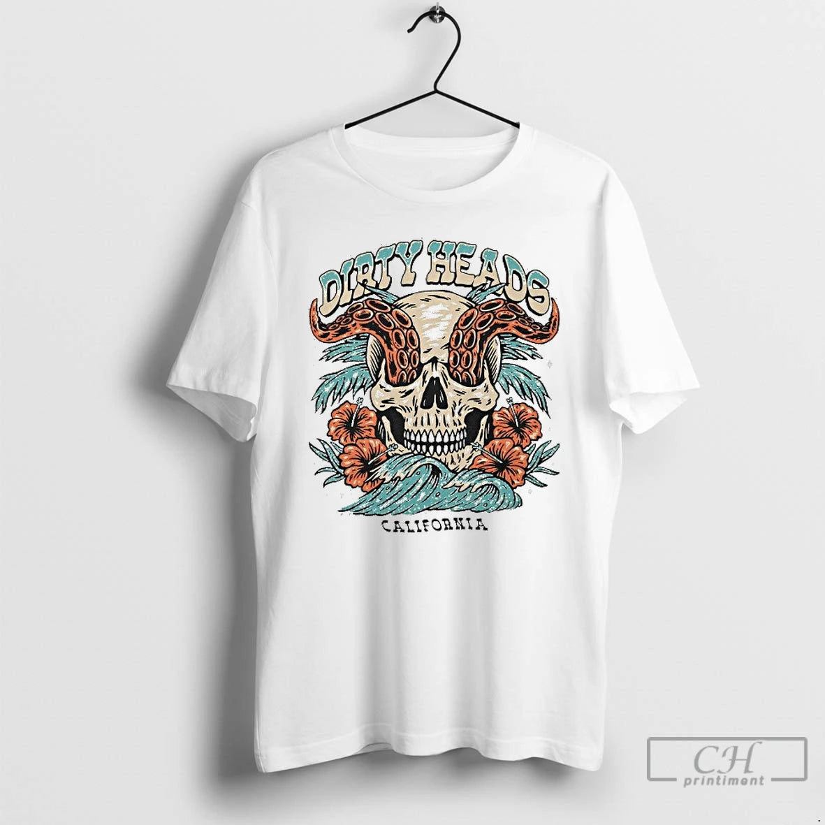 Classic Dirty Heads California Skull Wave T-Shirts, Hoodie, Sweatshirt | TeeBloomCo.com