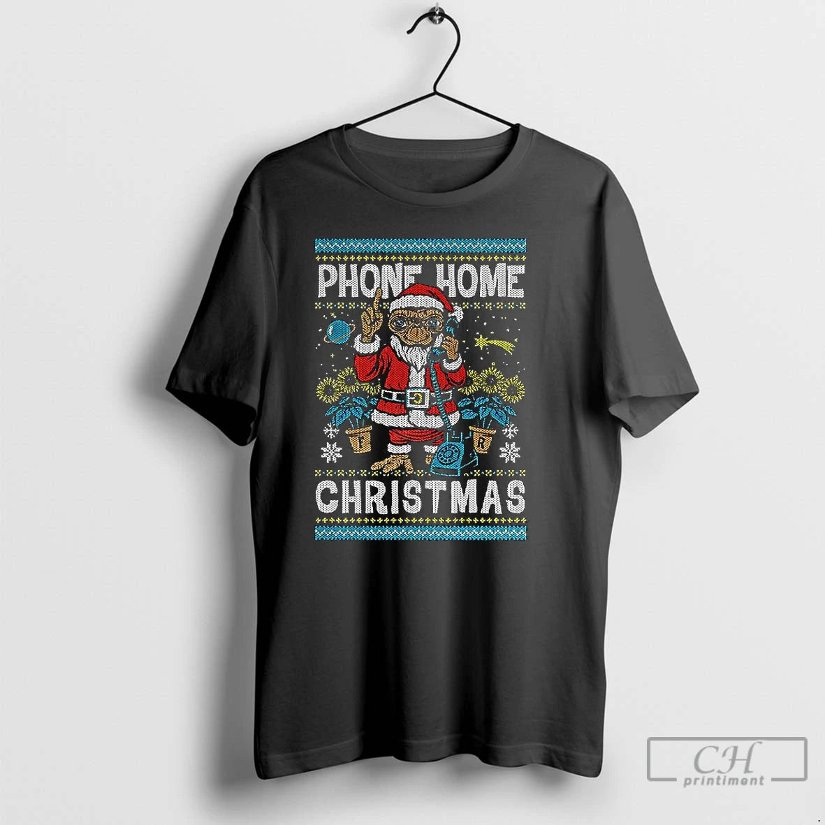 Classic E T Santa Outfit Phone Home Christmas Alien Ugly Xmas T-Shirts, Hoodie, Sweatshirt | TeeBloomCo.com