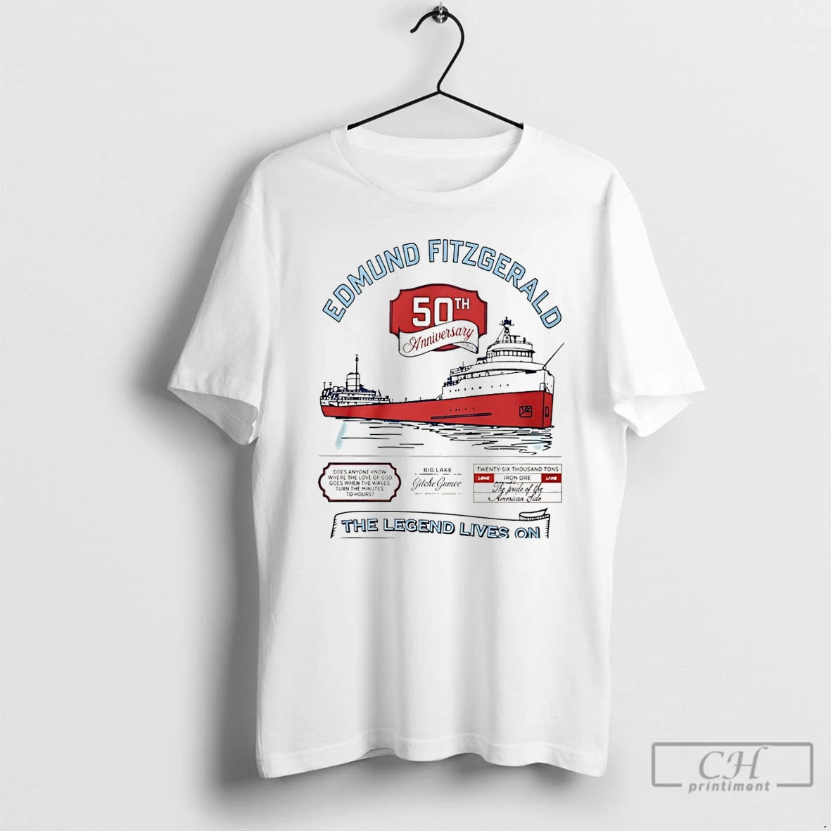 Classic Edmund Fitzgerald 50th Anniversary The Legend Lives On Christmas T-Shirts, Hoodie, Sweatshirt | TeeBloomCo.com