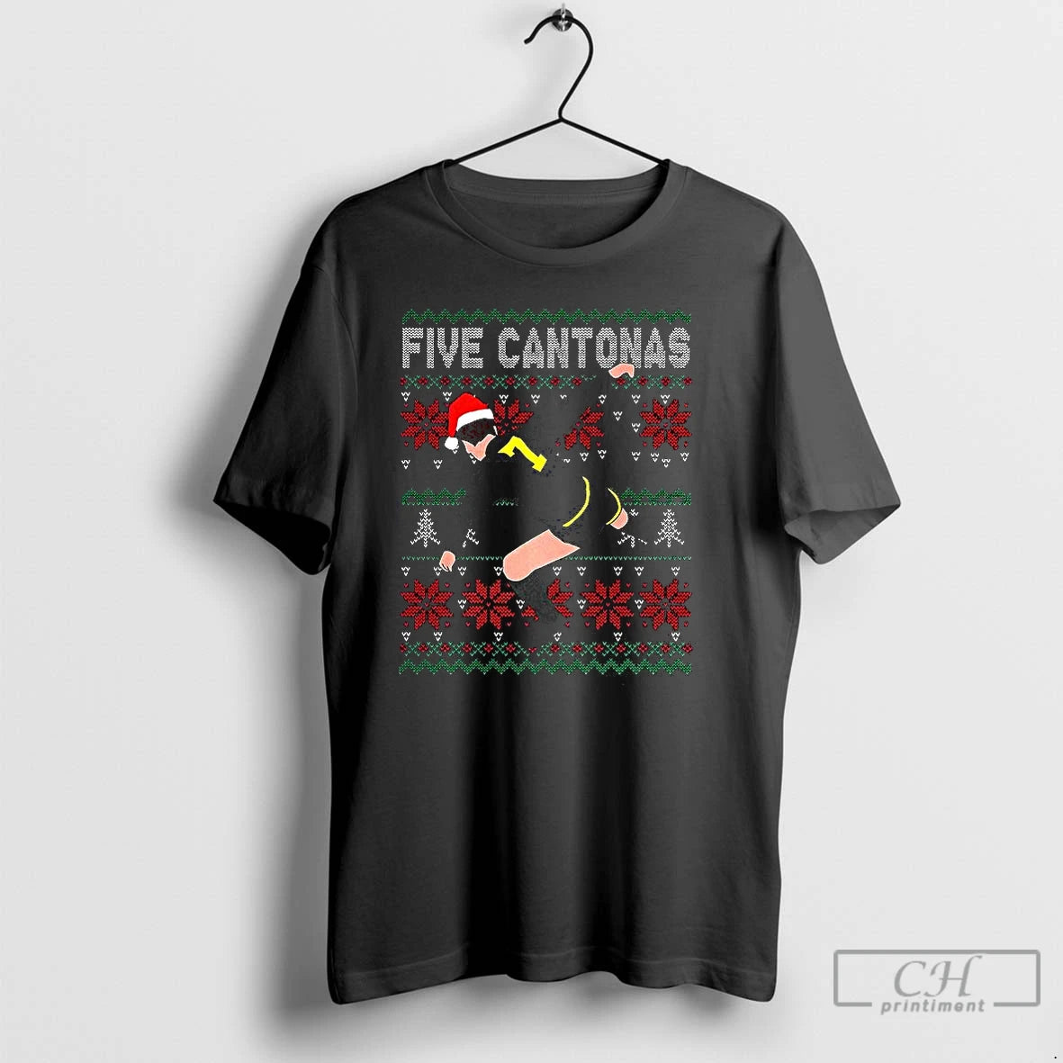 Classic Five Cantonas Eric Cantona Ugly Christmas T-Shirts, Hoodie, Sweatshirt | TeeBloomCo.com