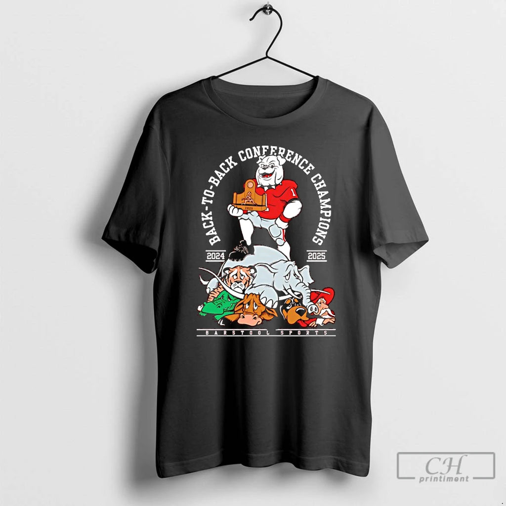 Classic Georgia Bulldogs Back To Back Conference Champions 2025 T-Shirts, Hoodie, Sweatshirt | TeeBloomCo.com