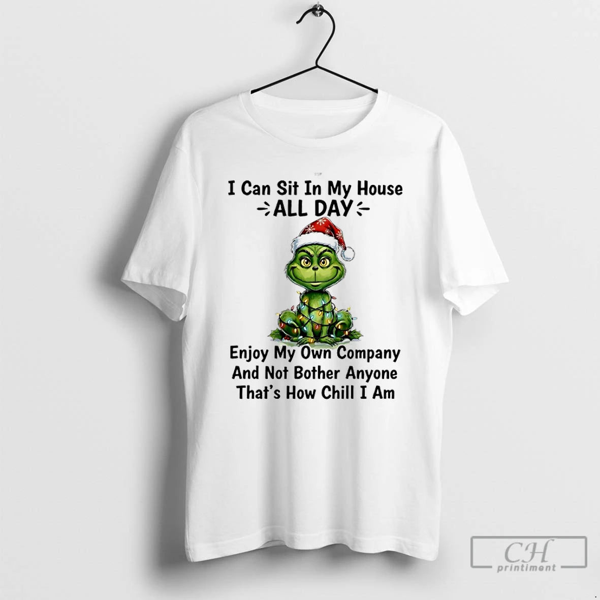 Classic Grinch Christmas Light I Can Sit In My House All Day Enjoy My Own T-Shirts, Hoodie, Sweatshirt | TeeBloomCo.com