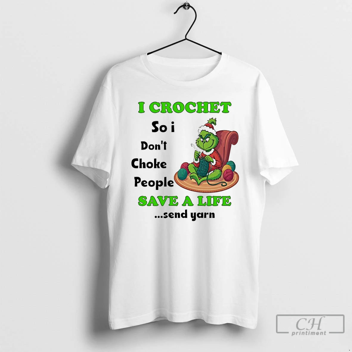 Classic Grinch I Crochet So I Dont Choke People Save A Life Chirstmas 2025 T-Shirts, Hoodie, Sweatshirt | TeeBloomCo.com