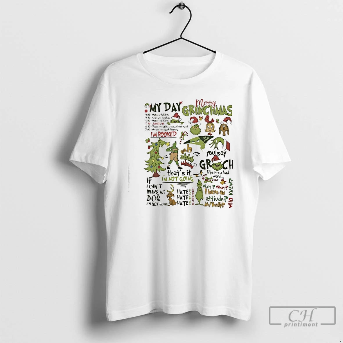 Classic Grinch My Day Christmas Quotes Collage Funny Holiday T-Shirts, Hoodie, Sweatshirt | TeeBloomCo.com
