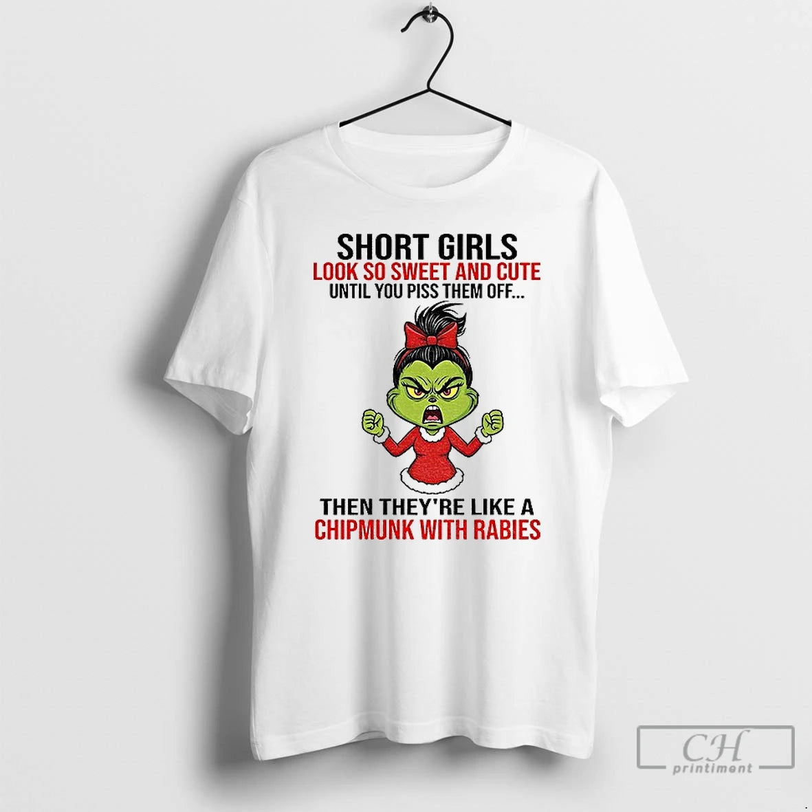 Classic Grinch Santa Short Girls Look So Sweet And Cute Until You Piss Them Off T-Shirts, Hoodie, Sweatshirt | TeeBloomCo.com