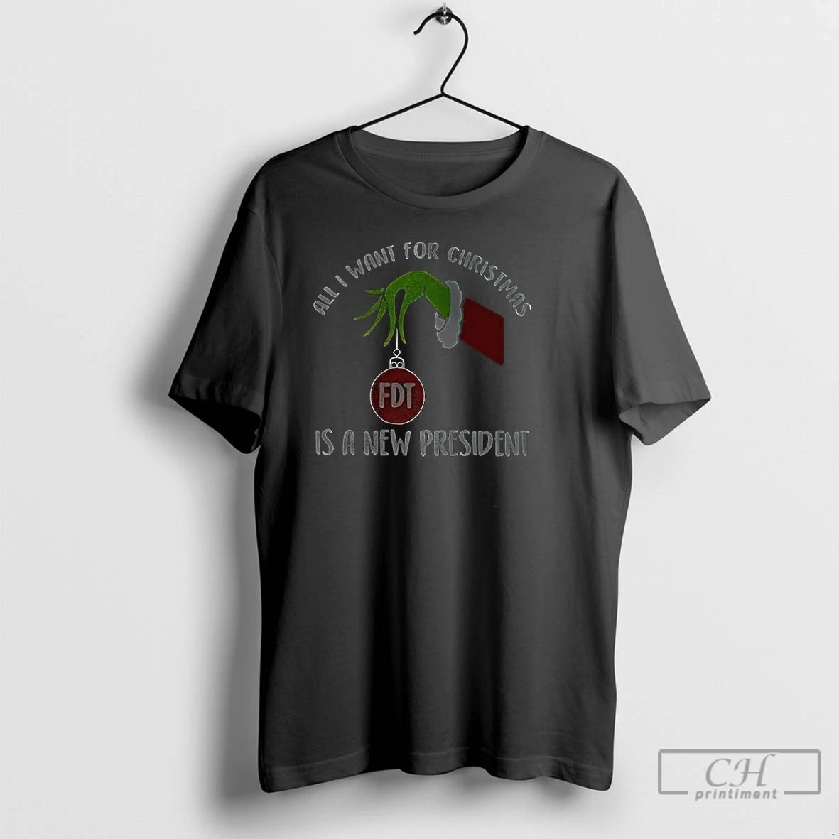 Classic Grinch Hand Fdt All I Want For Christmas Is A New President T Shirts Hoodie, Sweatshirt | TeeBloomCo.com