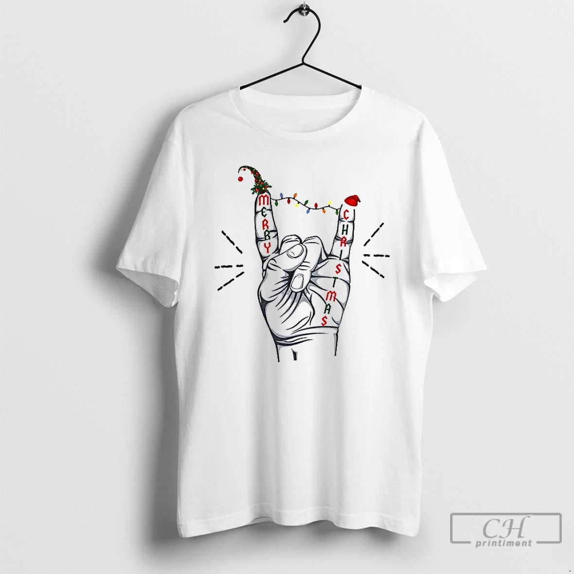 Classic Heavy Metal Rock Horns Christmas T-Shirts, Hoodie, Sweatshirt | TeeBloomCo.com