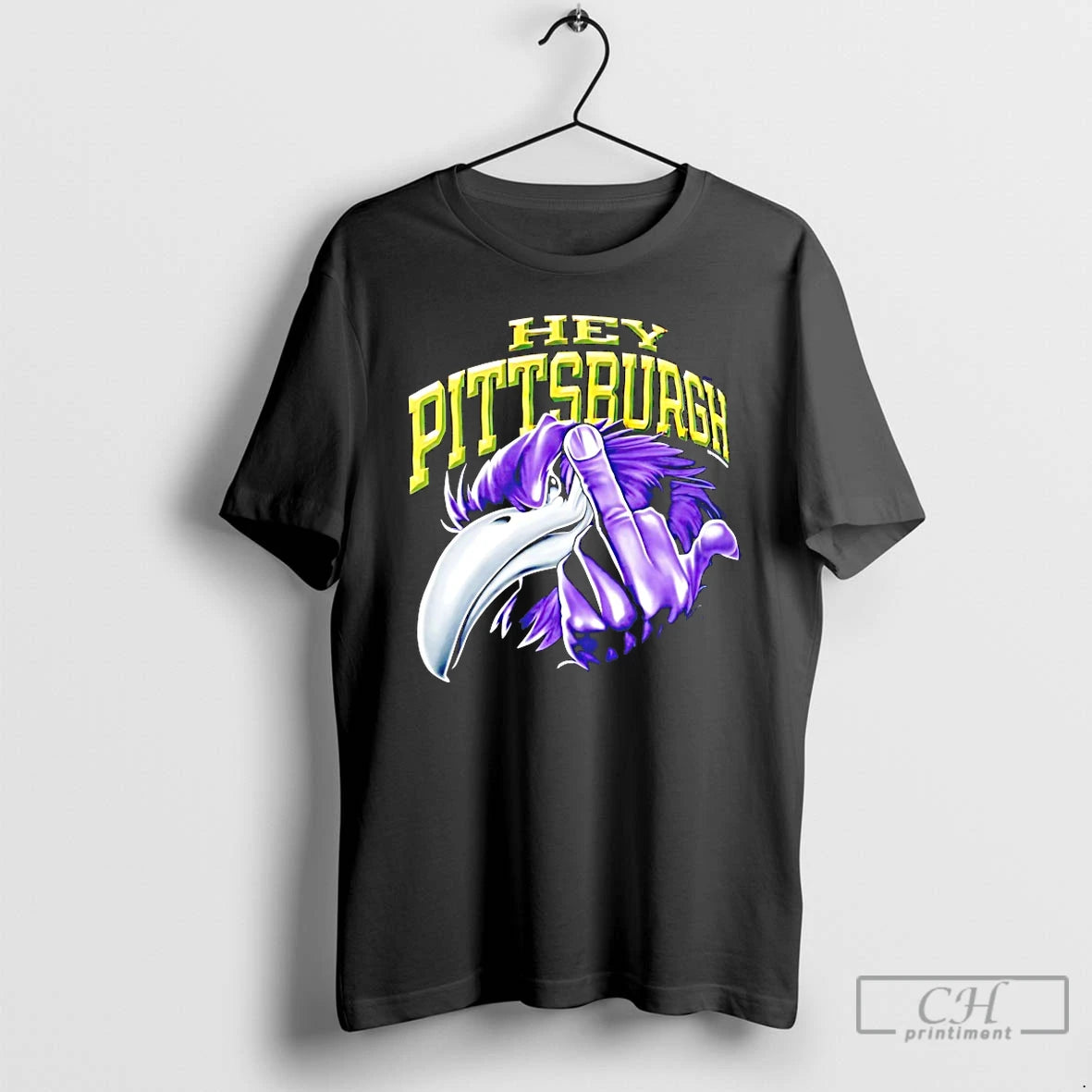 Classic Hey Pittsburgh Mascot The Middle Finger T-Shirts, Hoodie, Sweatshirt | TeeBloomCo.com