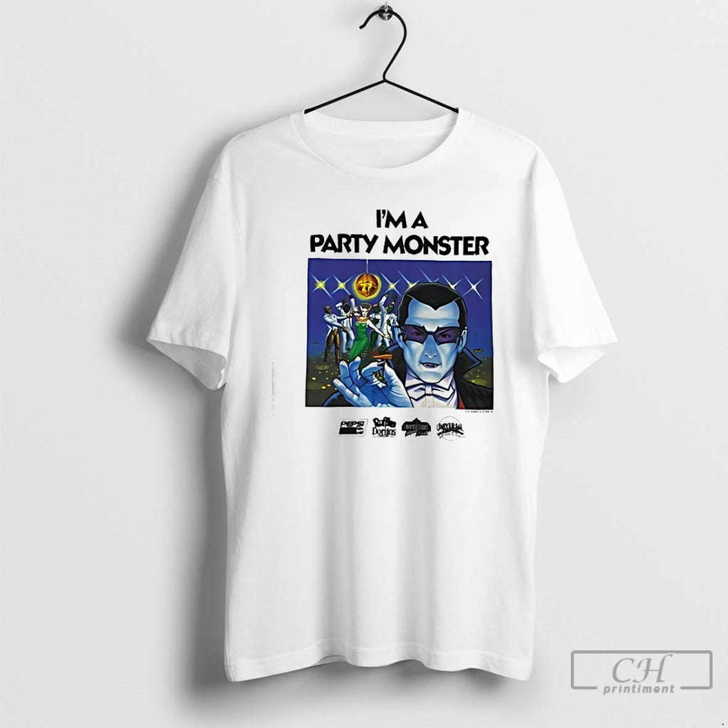 Classic Im A Party Monster Dracula Universal Studios 1992 T-Shirts, Hoodie, Sweatshirt | TeeBloomCo.com