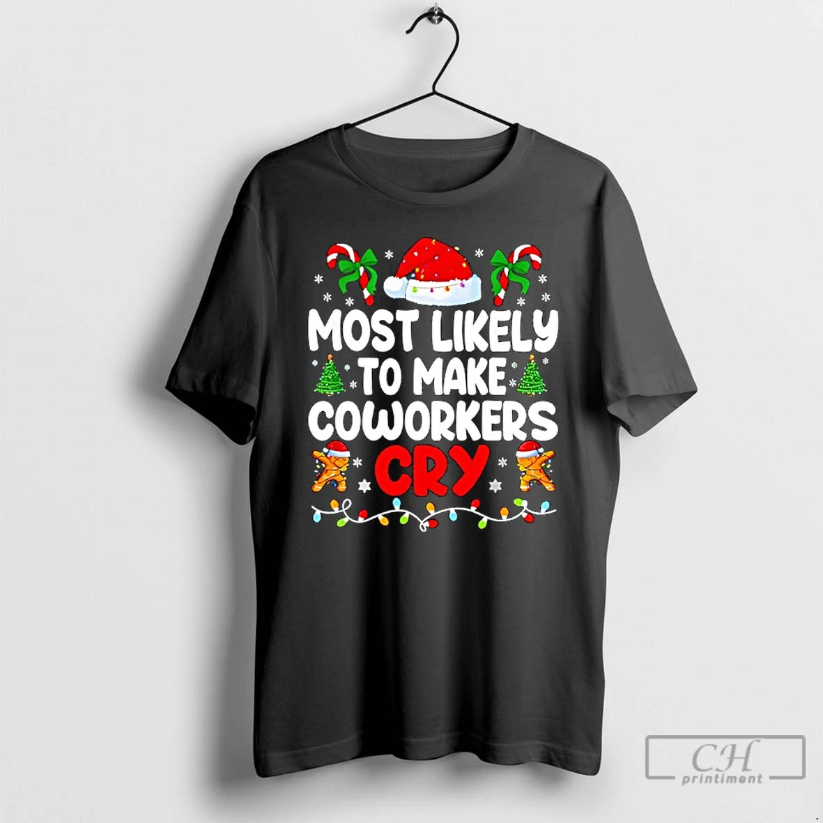 Classic Most Likely To Make Coworker Cry Matching Office Xmas T-Shirts, Hoodie, Sweatshirt | TeeBloomCo.com