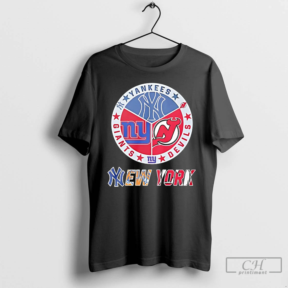 Classic New York Yankees New York Giants And New Jersey Devils Mashup Logo T Shirts Hoodie, Sweatshirt | TeeBloomCo.com