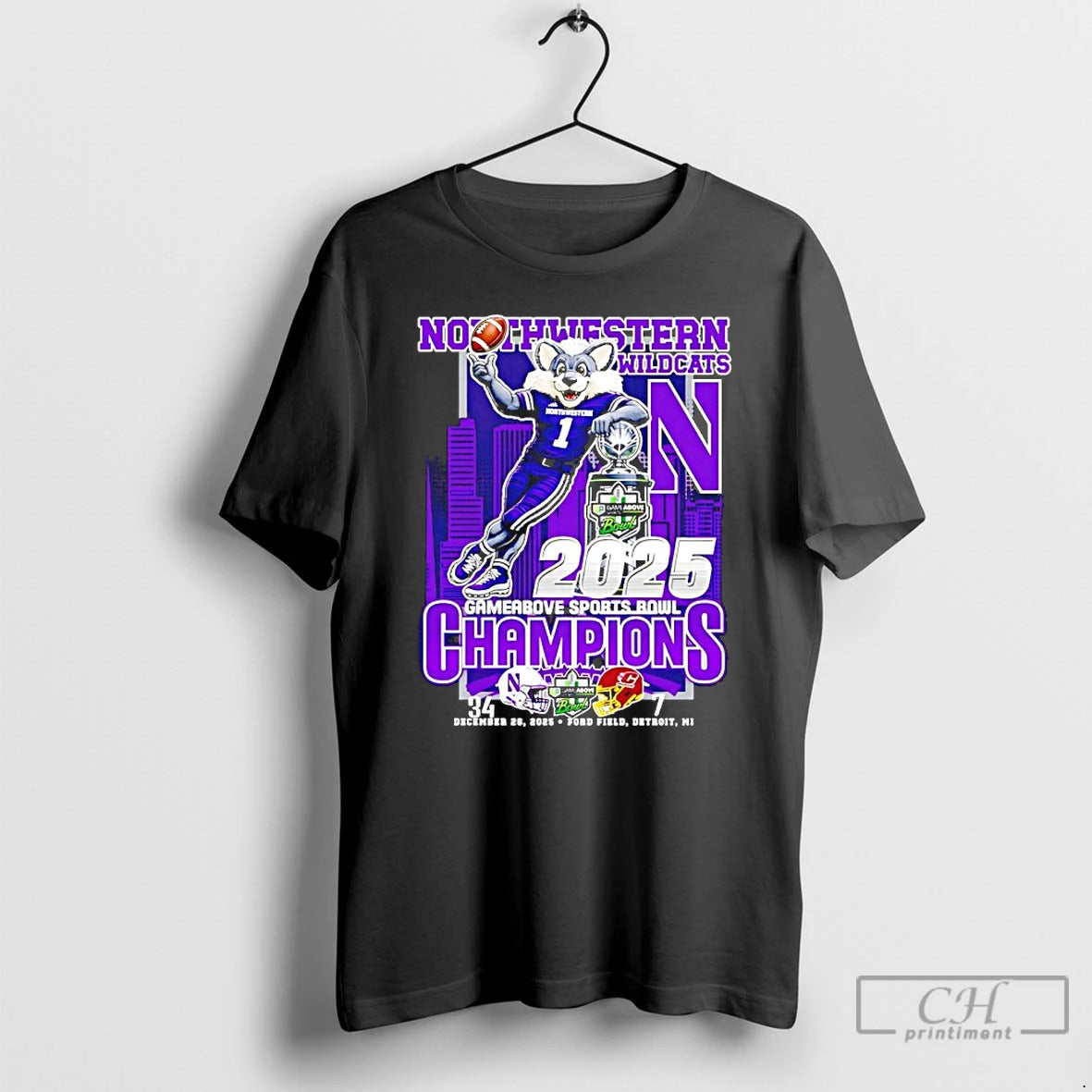 Classic Northwestern Wildcats Gameabove Sports Bowl Dec 26 2025 Mascot T-Shirts, Hoodie, Sweatshirt | TeeBloomCo.com