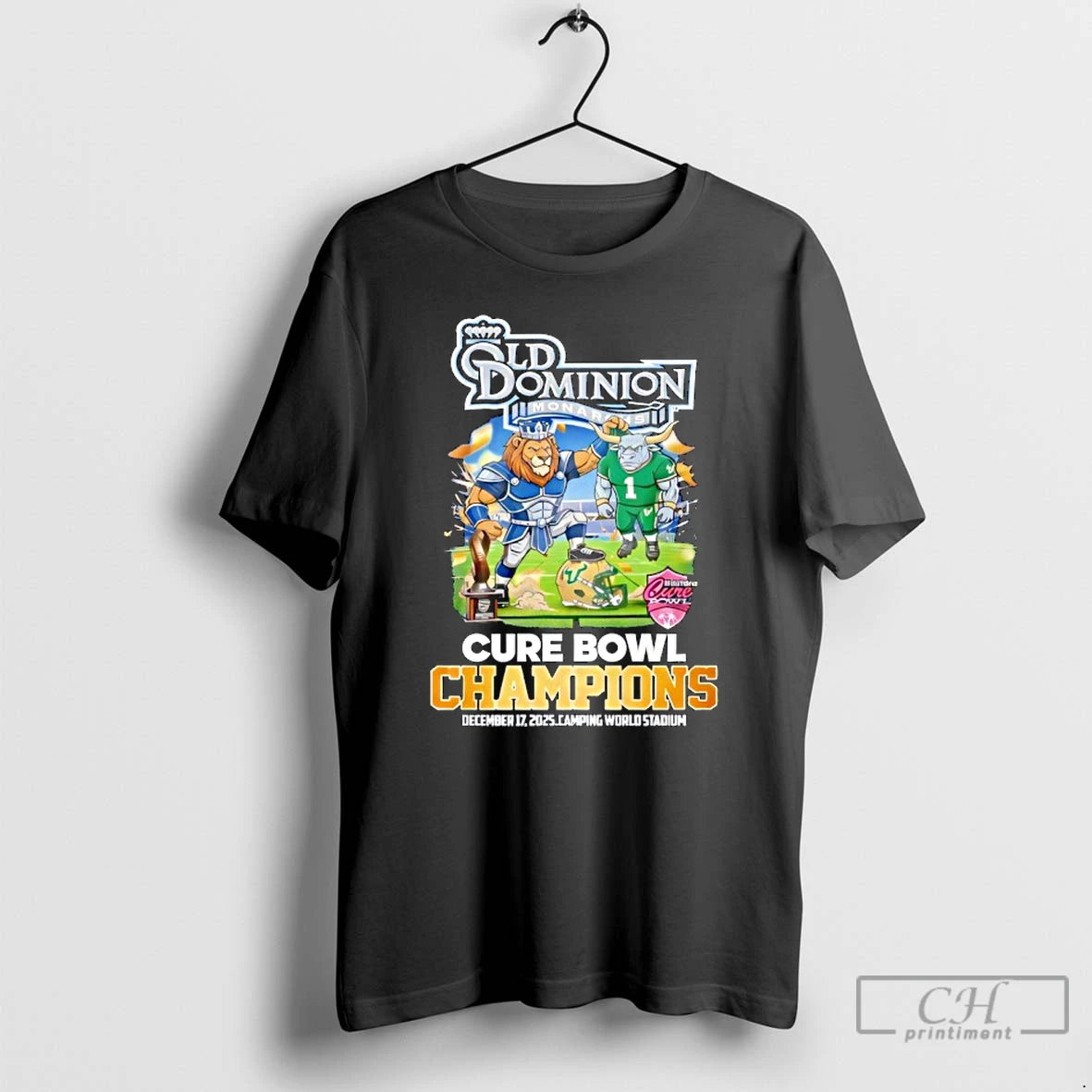 Classic Old Dominion Monarchs Cure Bowl Champions 2025 Celebration T-Shirts, Hoodie, Sweatshirt | TeeBloomCo.com